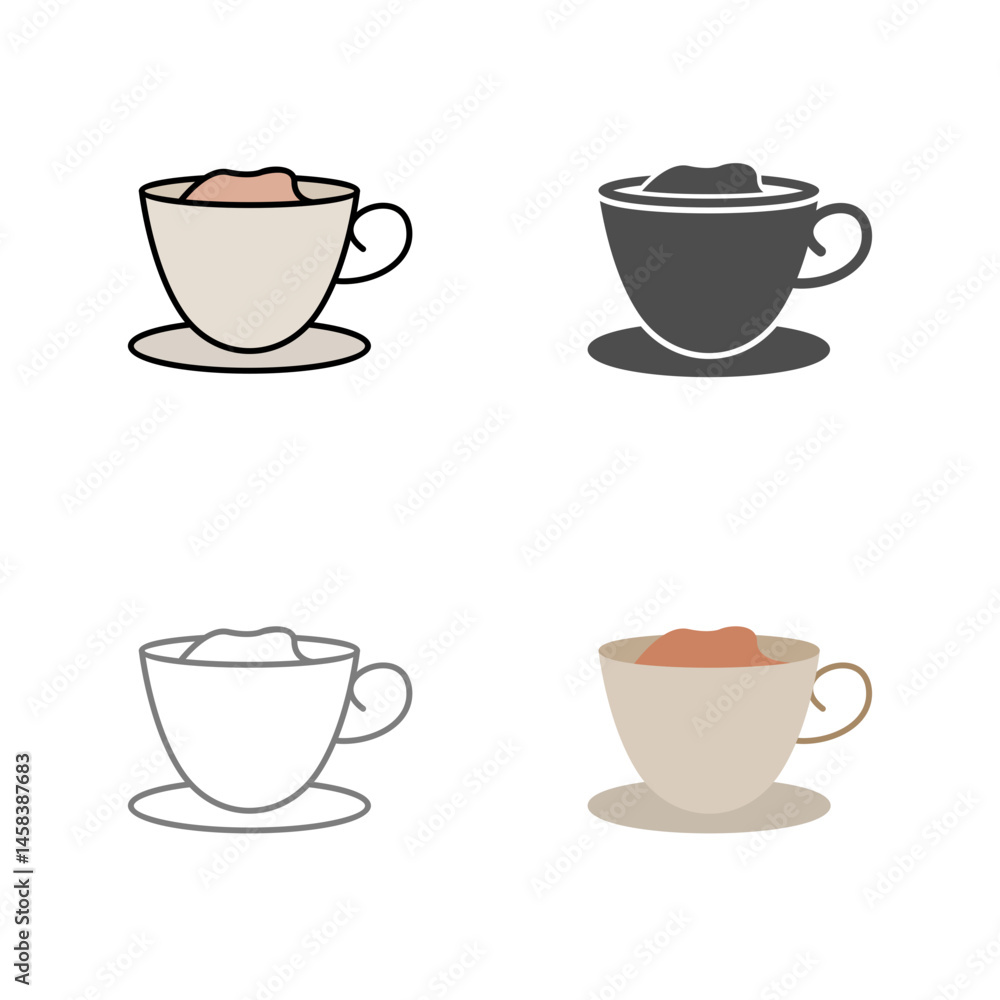 Obraz premium Creamy Coffee Vector Icon
