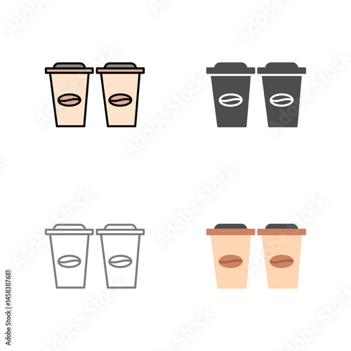 Two Coffees Vector Icon