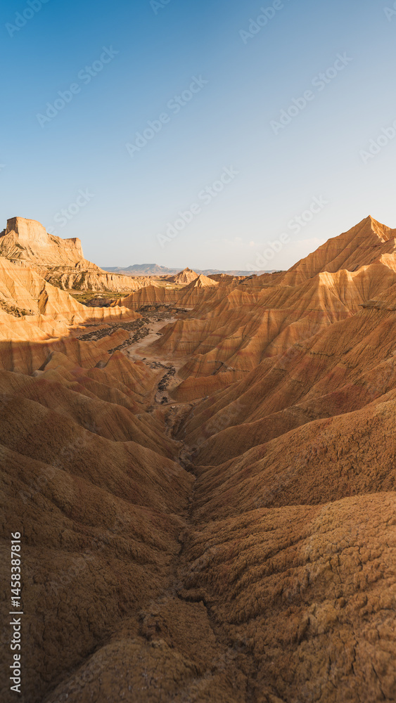 Naklejka premium Exploring the majestic bardenas reales desert in navarra, spain