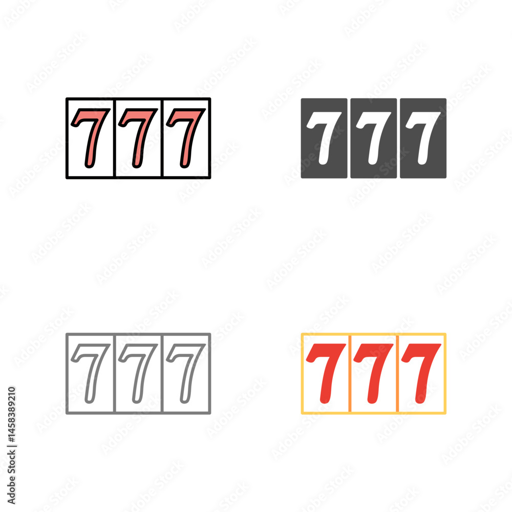 Fototapeta premium Triple Sevens Vector Icon