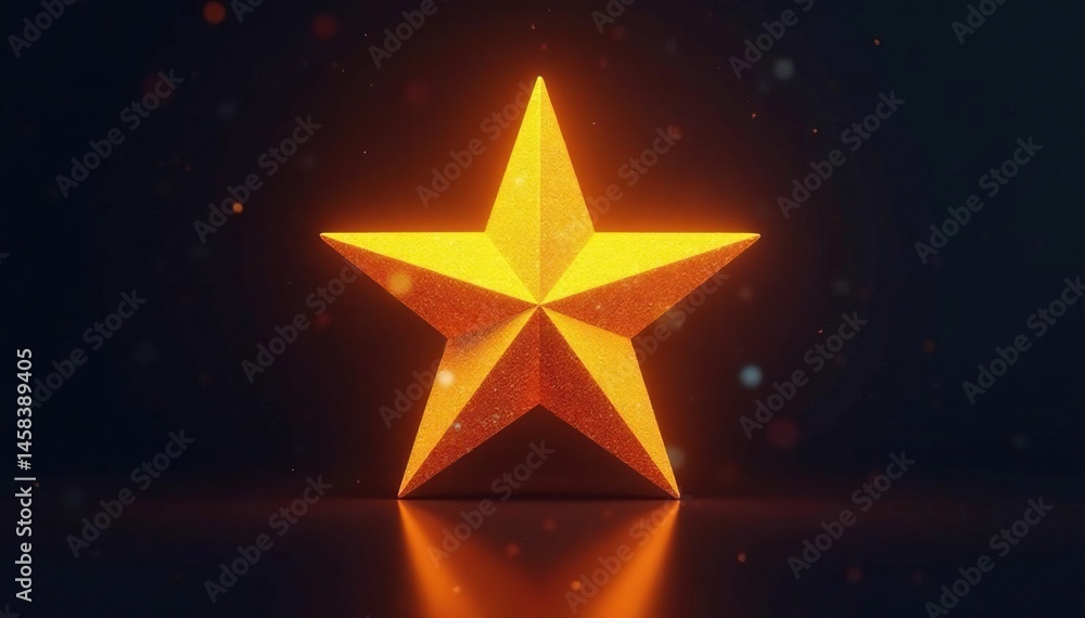 Single radiant gold star against a deep shadowy backdrop, soft, light, ethereal Single radiant gold star against a deep shadowy backdrop, soft, light, ethereal