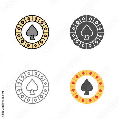 Spade Chip Vector Icon