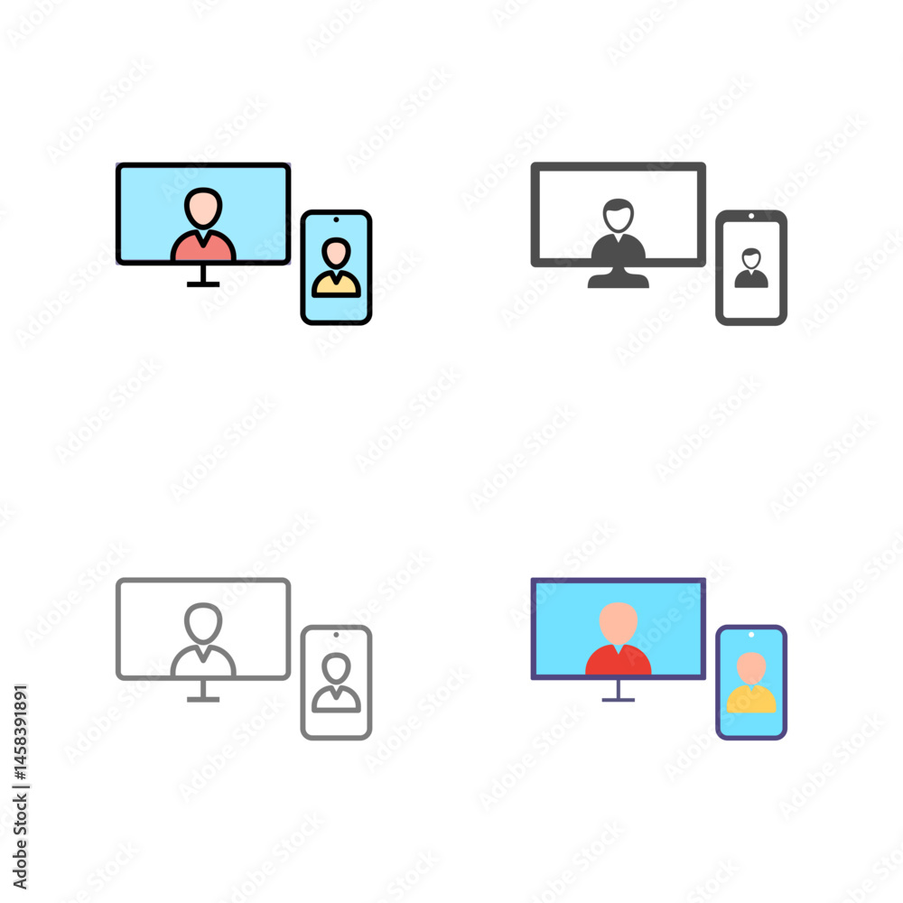 Unique Video Call Vector Icon Unique Video Call Vector Icon