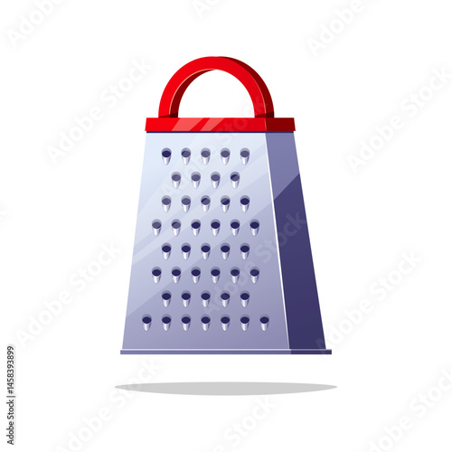 Red metal grater vector isolated on white background.