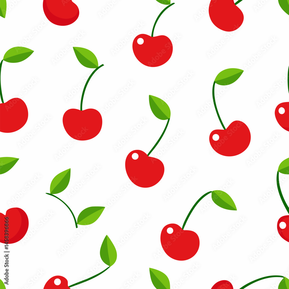 Seamless pattern with cherries vector on white background. Seamless pattern with cherries vector on white background.