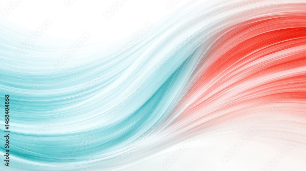Fototapeta premium Dynamic abstract background, vibrant red and blue waves in motion