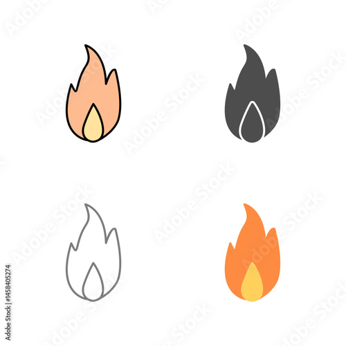Unique Fire Vector Icon