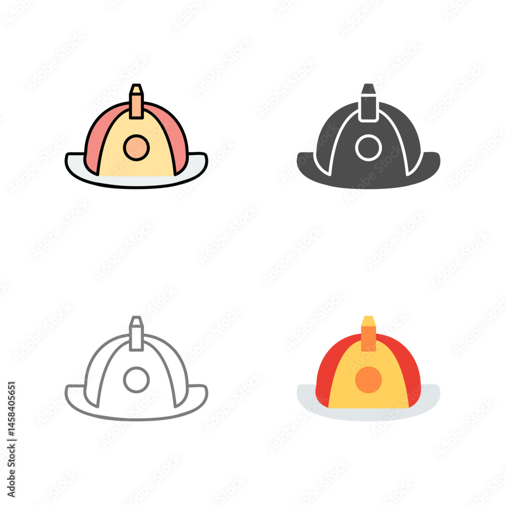 Unique Firefighter Hat Vector Icon Unique Firefighter Hat Vector Icon