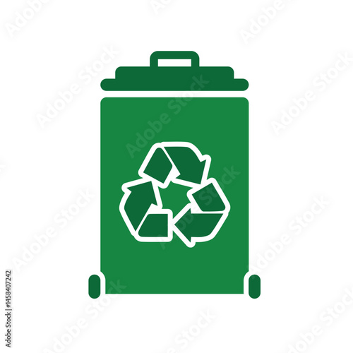 trash bin icon. recycling symbol. sustainability. reuse web icon, eco-friendly, used goods, green energy. Solid design style
