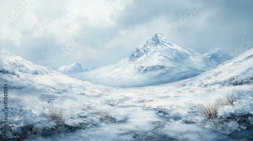 Wallpaper Mural Winter Wonderland: Serene Snow-Covered Mountainscape Torontodigital.ca