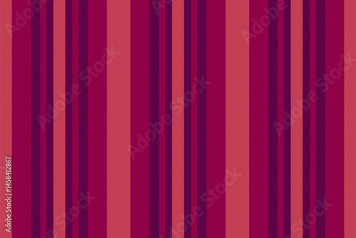 Curve pattern stripe texture, costume background textile seamless. Premium vertical fabric vector lines in pink and red colors.