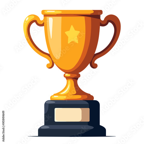 Virtual trophy illustration symbolizing achievement in education, progress