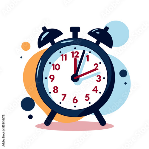 Colorful clock illustration with circles, emphasizing digital learning