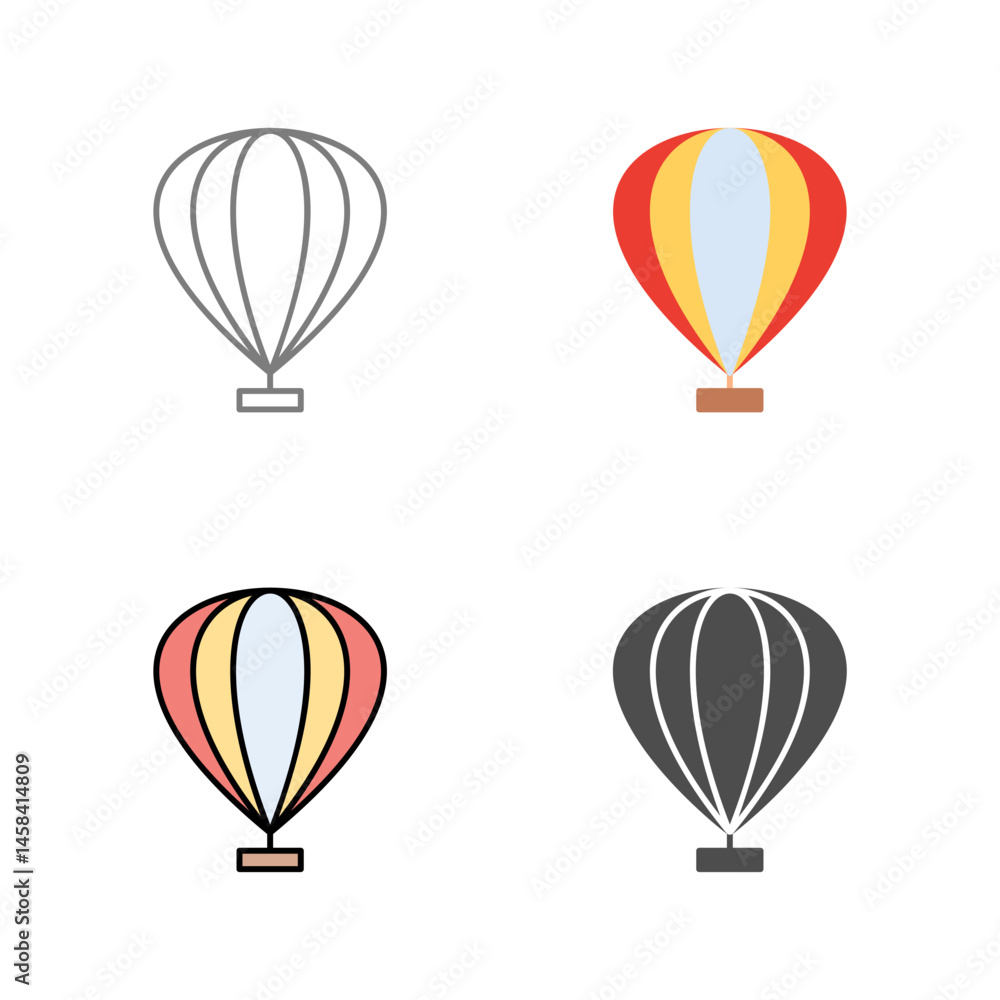 Hot Air Balloon Vector Icon Hot Air Balloon Vector Icon