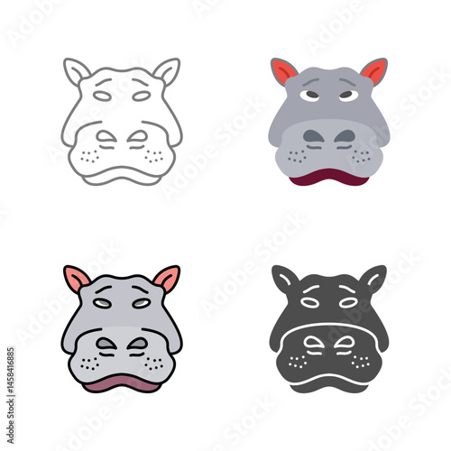 Wallpaper Mural Hippo Vector Icon Torontodigital.ca