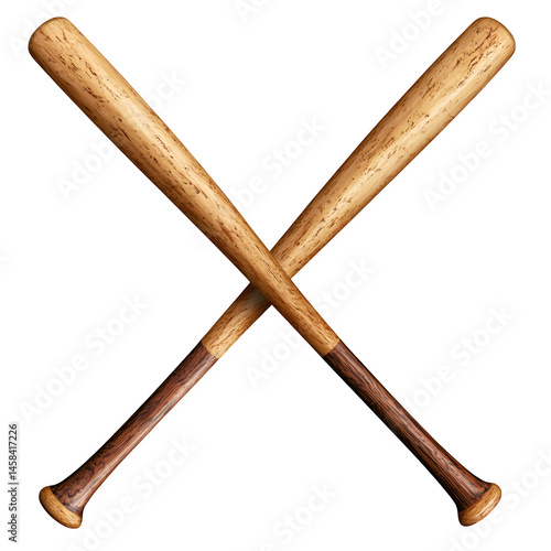 crossed baseball bats isolated transparent background