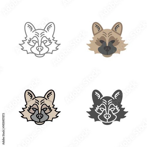 Raccoon Vector Icon