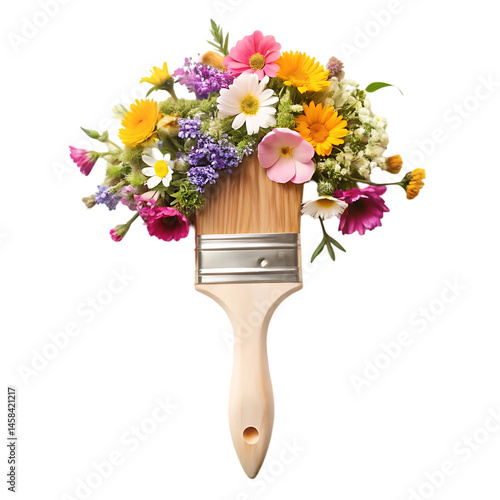 Paint Brush with Flowers: Springtime DIY Inspiration