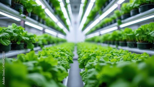 Indoor Controlled Vertical Hydroponic Farming System with Fresh Greens