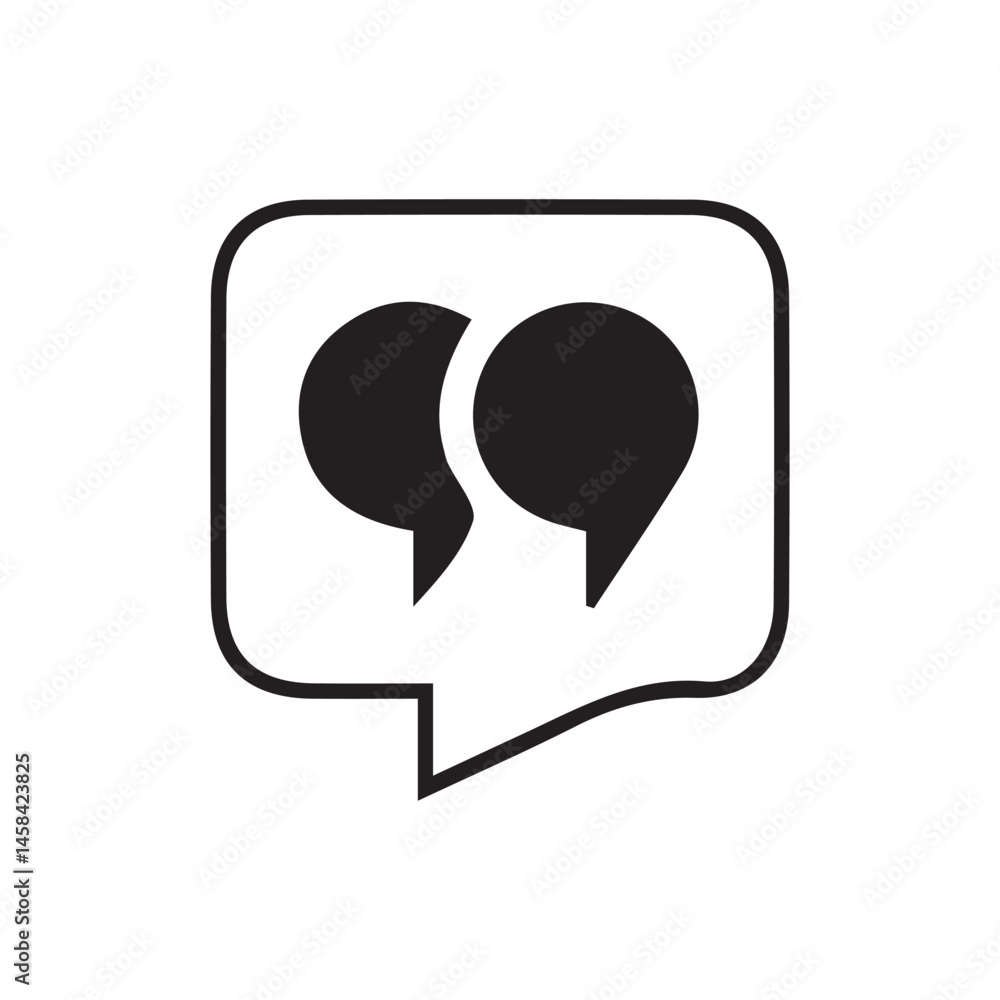 Fototapeta premium Vector black quote icon.quote mark collection. black sign isolated on white background. Vector illustration eps 10.