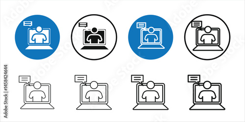 Virtual Communication Icon Set Variants