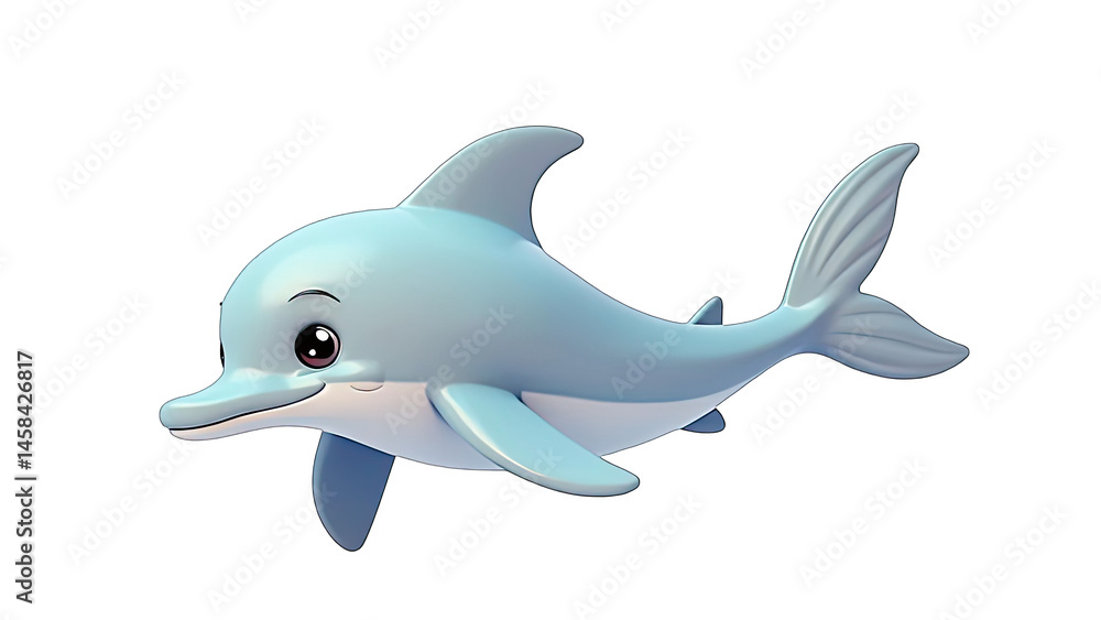 Adorable Cartoon Dolphin Cute 3D Render isolated on transparent background Adorable Cartoon Dolphin Cute 3D Render isolated on transparent background