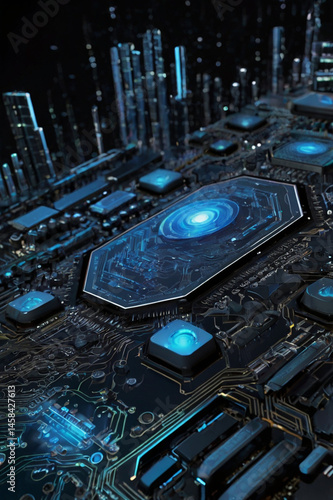 vibrant designs component with a technology AI theme