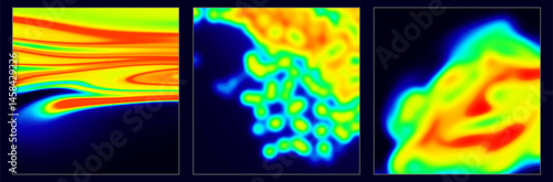 Heat map. Abstract infrared thermographic background. Temperature distribution and data analysis. Thermal imaging concept. Vector illustration.
