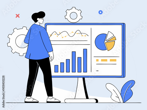 Modern data dashboard with business analytics