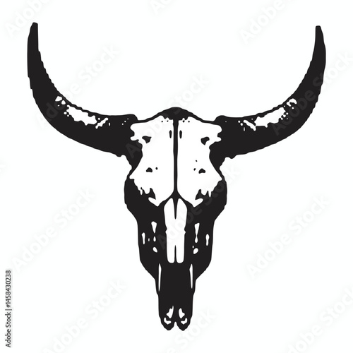 Bull skull vector icon isolated on white background 