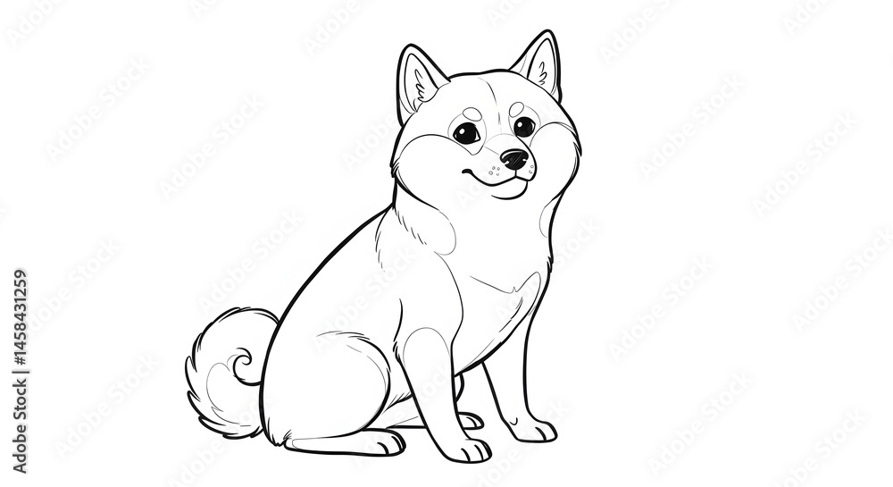 Fototapeta premium Cute Dog Sitting Smiling Face