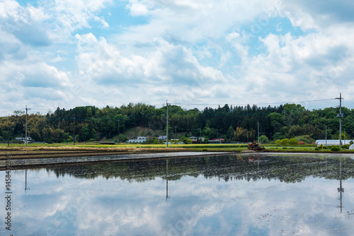 (栃木県-風景)農村と水田風景１