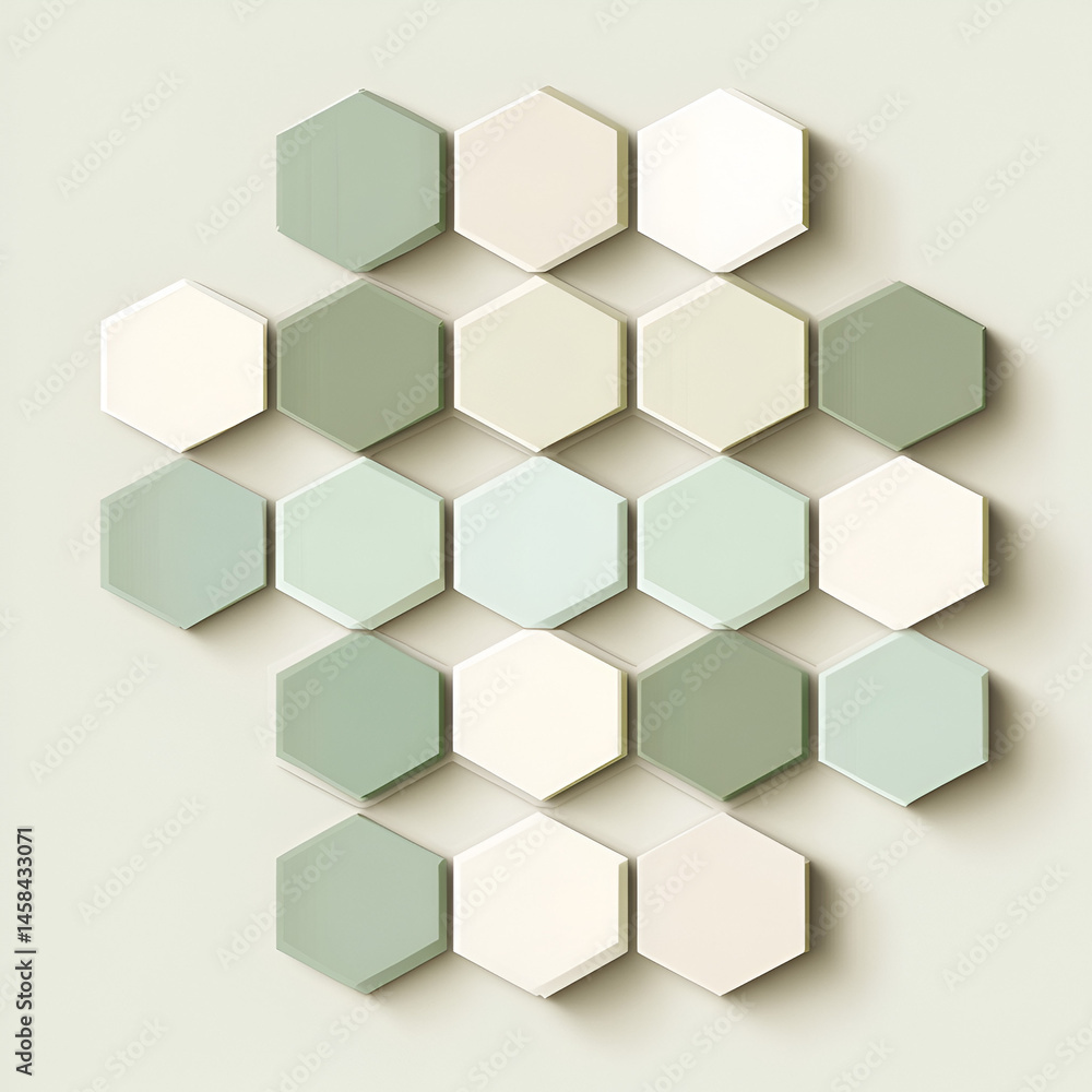 Designing tranquility hexagon art installation modern studio graphic design minimalist aesthetic artistic perspective muted pastels Designing tranquility hexagon art installation modern studio graphic design minimalist aesthetic artistic perspective muted pastels