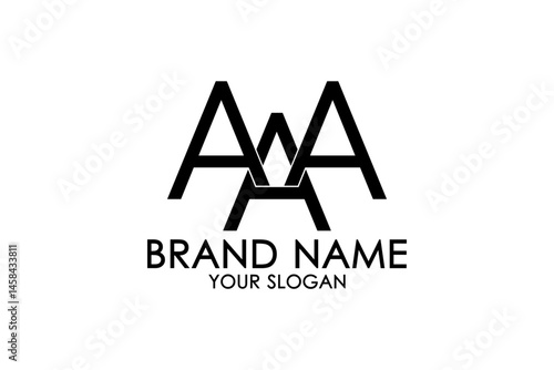 AAA initial letter, AA Letter Logo Design Template – Vector Illustration