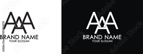 AAA initial letter, AA Letter Logo Design Template – Vector Illustration