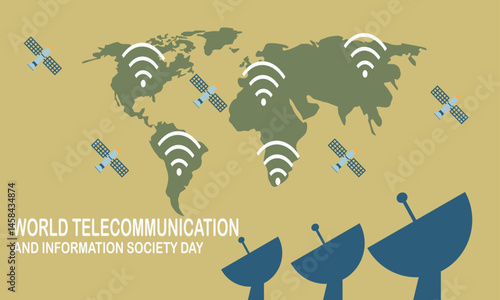 World Telecommunication and Information Society Day Yellow Background