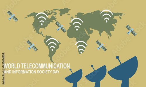World Telecommunication and Information Society Day Yellow Background