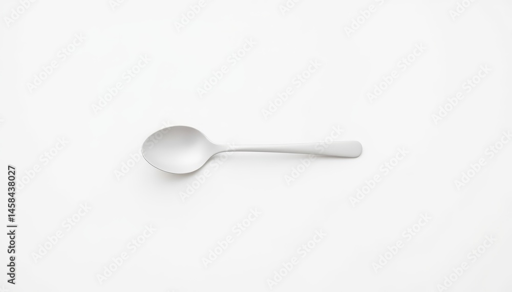 White spoon on white, a minimalist study of kitchen utensils and tableware in bright, clean setting White spoon on white, a minimalist study of kitchen utensils and tableware in bright, clean setting