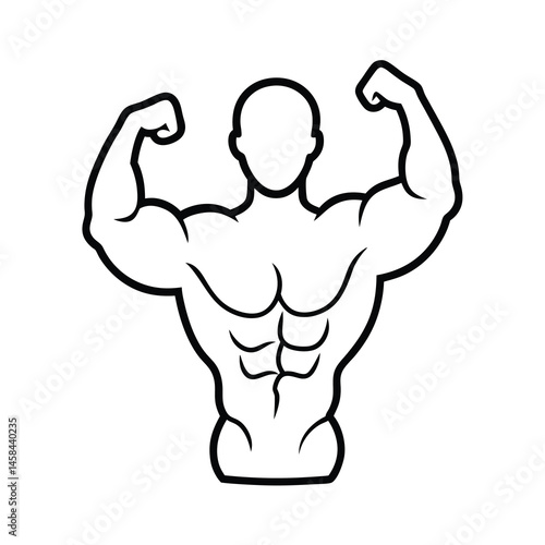 vector illustration of muscle man