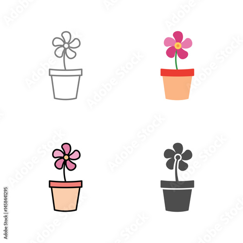 Flower Pot Vector Icon