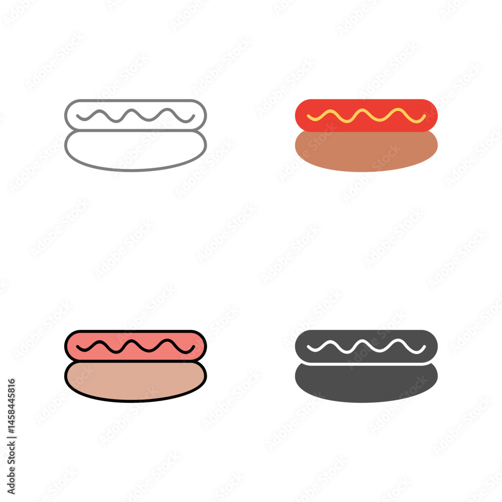 Hot Dog Vector Icon Hot Dog Vector Icon
