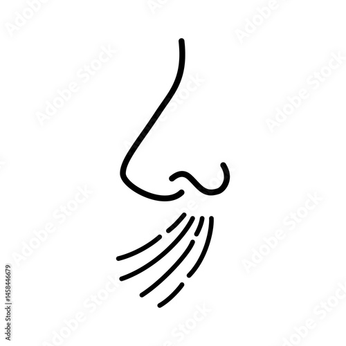 Breath smell line icon vector. breath smell sign. Vector illustration design