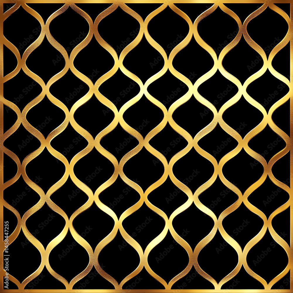 Fototapeta premium Elegant golden pattern design abstract background digital art studio environment top-down view modern aesthetic