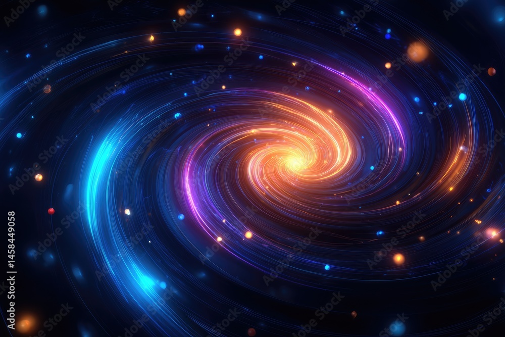Obraz premium Abstract swirling cosmos of vibrant light and color.