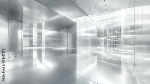 Wallpaper Mural Reflective metallic hallway interior architecture design Torontodigital.ca