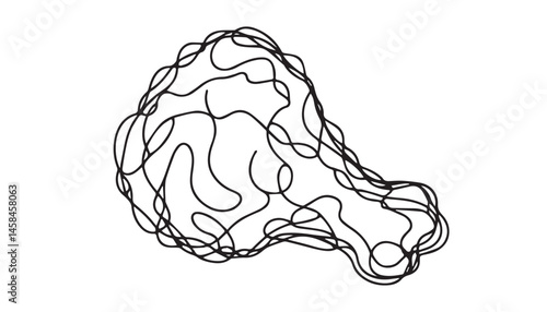 Continuous one single minimal line drawing leg piece