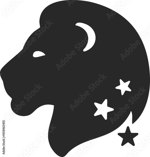 Leo zodiac solid icon symbolizing confidence and leadership.