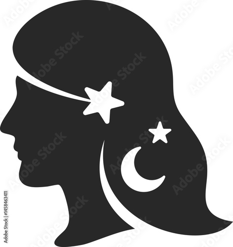 Virgo zodiac solid icon symbolizing wisdom and practicality.
