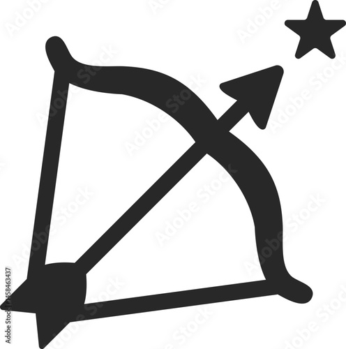 Sagittarius zodiac solid icon symbolizing adventure and optimism.