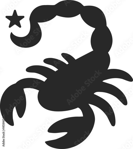 Scorpio zodiac solid icon symbolizing intensity and transformation.